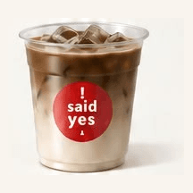 Iced Honey Hojicha Latte: roasted-brown hojicha layered over milk in a clear cup